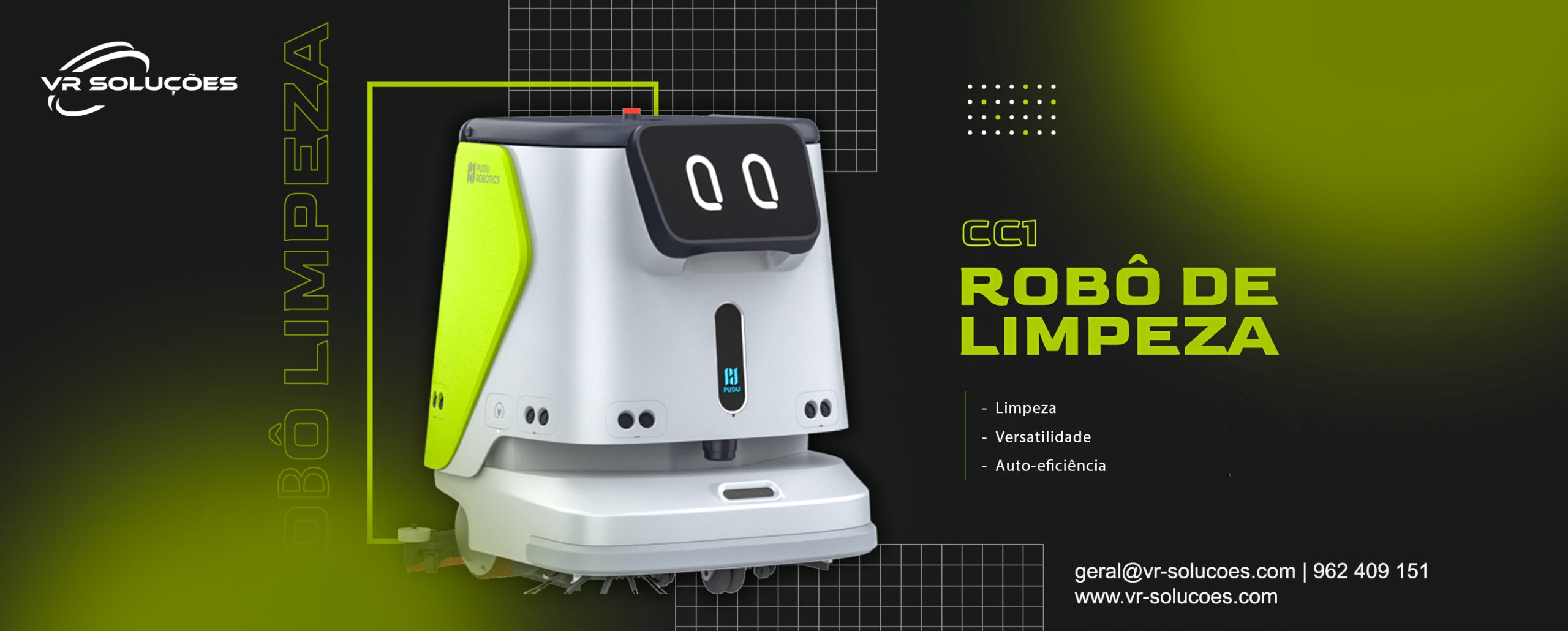 Robô de limpeza profissional para grandes superfícies